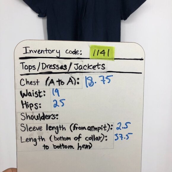 Holebrook Sweden Navy Marina Short Sleeve Linen Midi Dress 1/4 button V-neck S - Picture 16 of 16